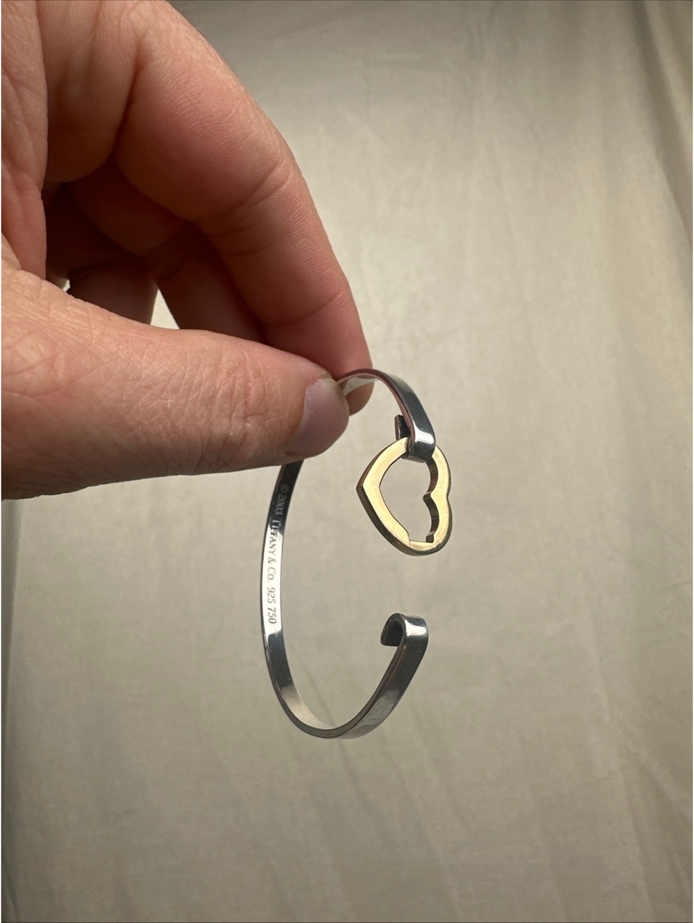 Tiffany & Co Heart Bracelet Sterling Silver 925 18K Gold 750 - Picture 6 of 9